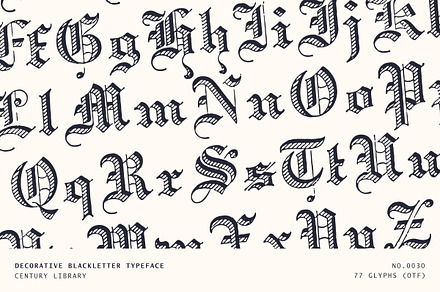 Decorative Hatched Blackletter Font