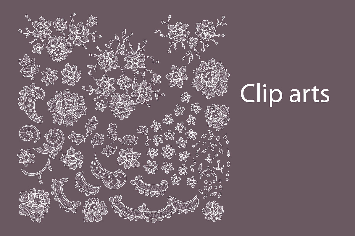Lace patterns, ribbons, cliparts., a Pattern Graphic by Ajuga (Photo 7 of 10)