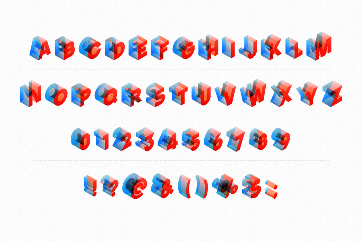 Vector isometric alphabet preview 2