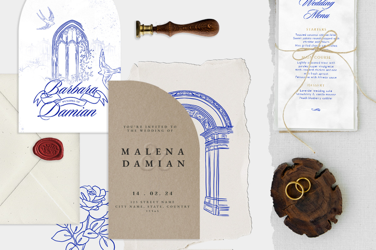 +420 Barbara Vintage Line Art Set, a Decorative Illustration by NassyArt (Photo 11 of 29)