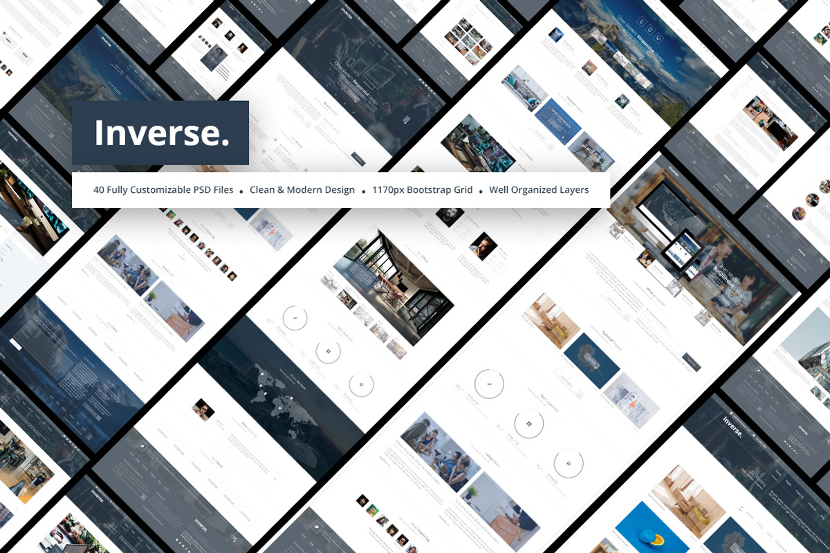 Inverse - Business PSD Template, an UI Kit Template by flr.24 (Photo 1 of 2)