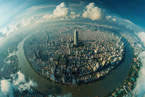 Panoramic view of Ho Chi Minh City, a Photo by Pavel_design
