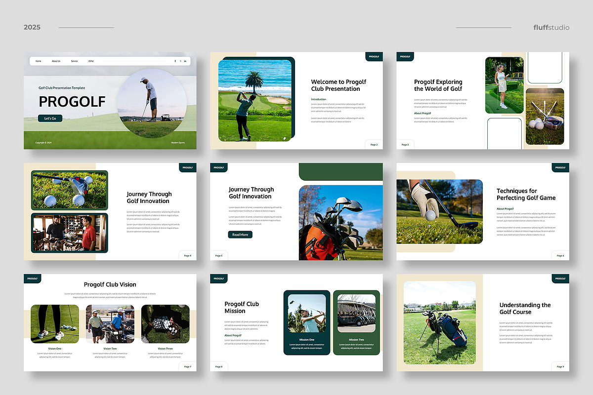 Golf Club Google Slides Template, a Presentation Template by fluffstudio (Photo 2 of 5)