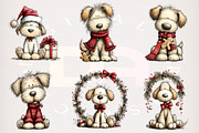 Watercolor Christmas Dog Clipart PNG, a Transportation Illustration by Digital Artistic99 (Thumbnail 3 of 8)