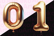 Golden Balloons Numbers Clipart, a Decorative Illustration by LekoArt (Thumbnail 2 of 10)