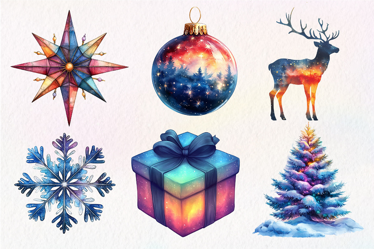 Christmas Polar Lights Clipart, an Illustration by Dream Creation (Photo 3 of 7)