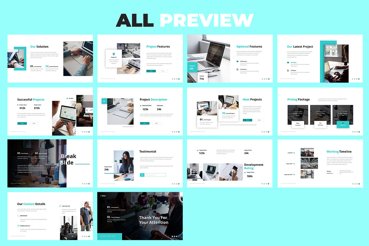 Host Web Hosting Google Slides, a Presentation Template by Giant Design