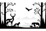 Wildlife Forest Silhouette Vector Bu, an Illustration by Designs_River (Thumbnail 6 of 51)