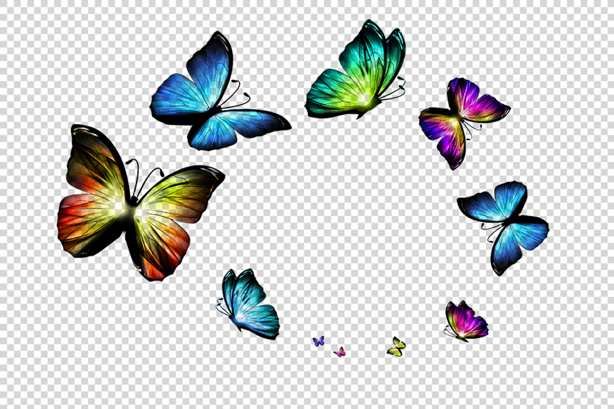 3D Neon Butterflies, an Animal Illustration by BazziBa♥ (Photo 2 of 7)