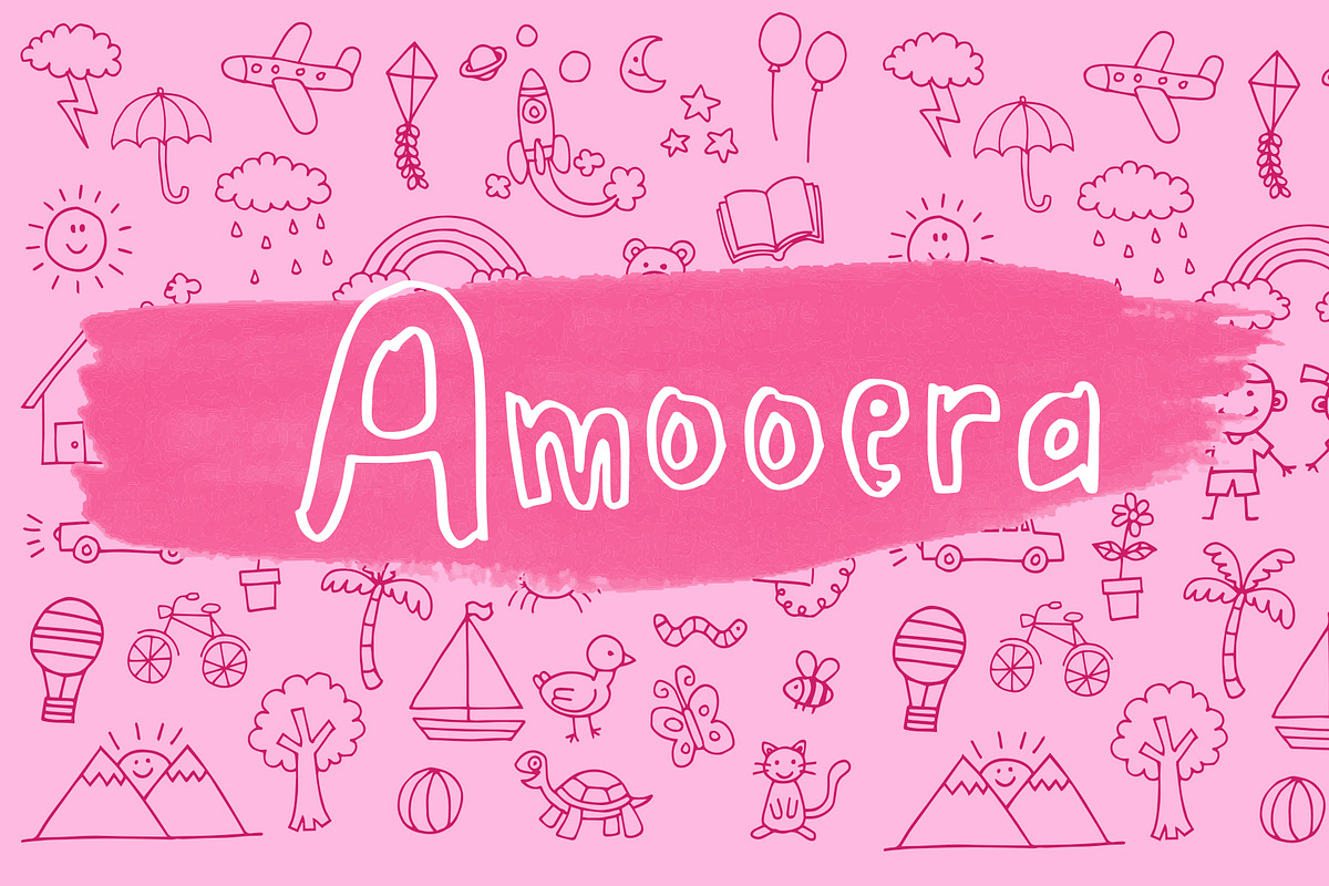 Amooera Handdrawn font childish fun