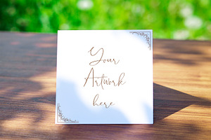 Square Card Mockup Outdoor