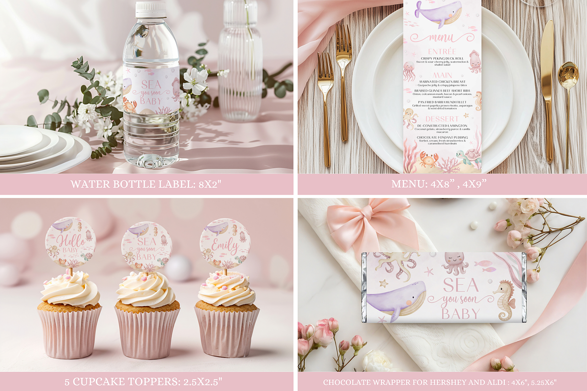 Sea You Soon Baby Shower Bundle, a Stationery Template by Digital_Mind (Photo 6 of 9)