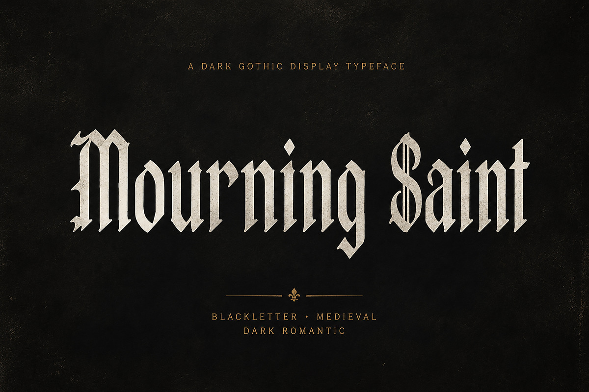 Mourning Saint — Blackletter Font, a Blackletter Font by Wow Magic (Photo 1 of 4)