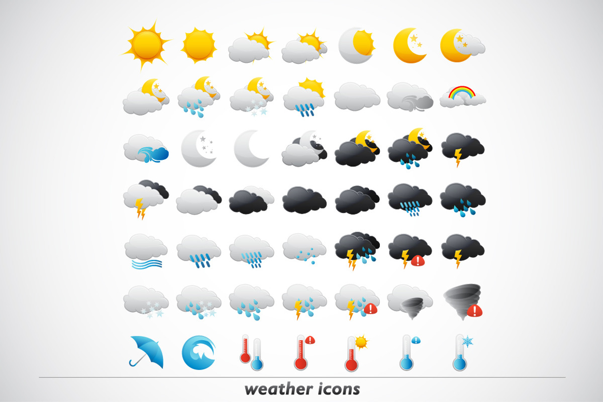 Weather icons, an Icon by Noka Studio