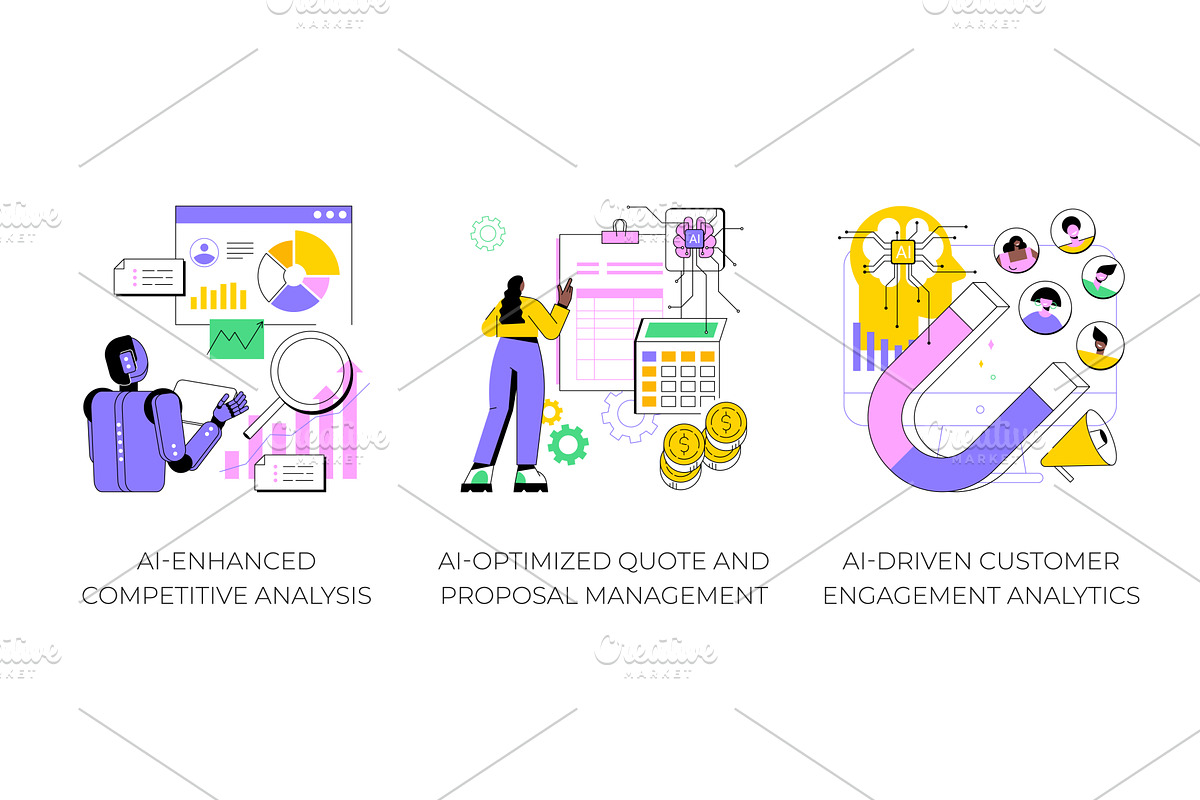 AI in sales management abstract, a Technology Illustration by Visual Generation