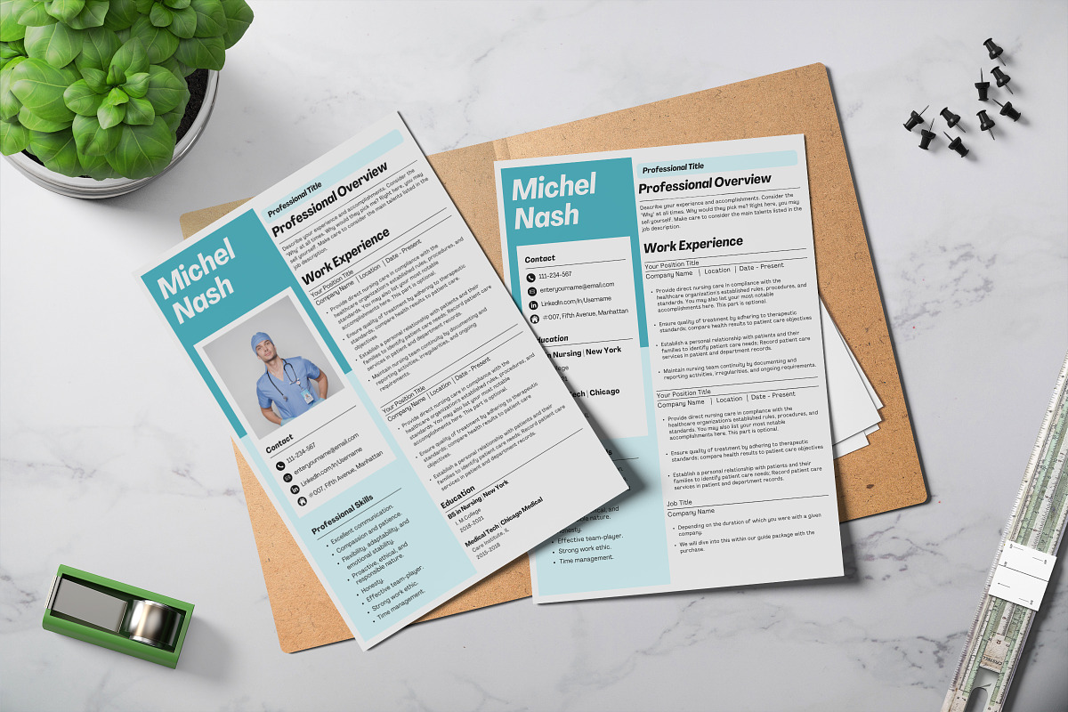 Medical Resume Template, a Print Template by Snapybiz (Photo 2 of 10)