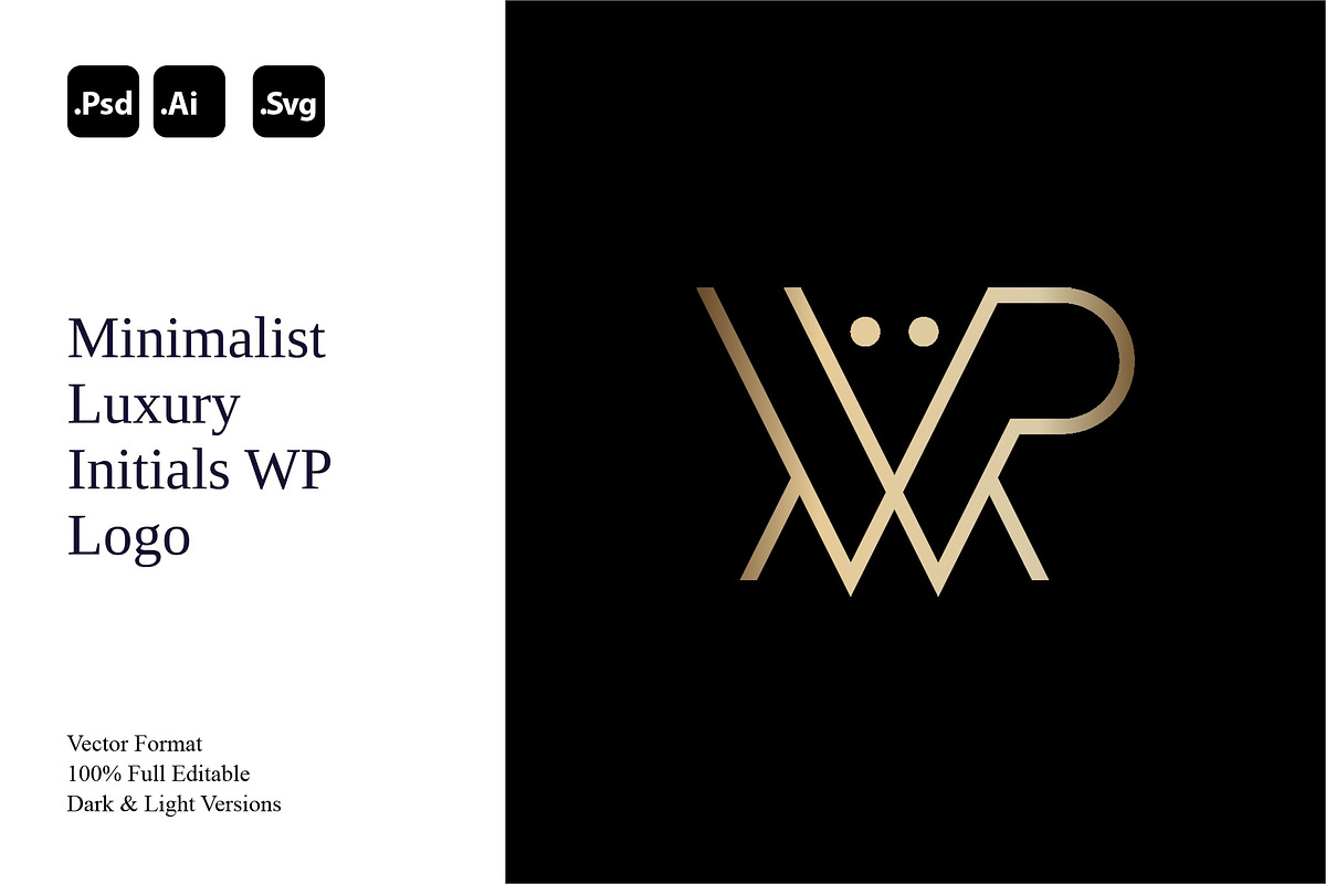 Minimalist Luxury Initials WP Logo, a Branding & Logo Template by Luxury Logos (Photo 1 of 4)