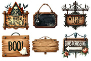 Halloween Wooden Sings Clipart, an Illustration by Daily.Designs (Thumbnail 2 of 5)