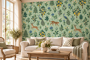 Exotic Garden I Mint Wallpaper, a Wallpaper Graphic by by creative paper (Thumbnail 12 of 15)