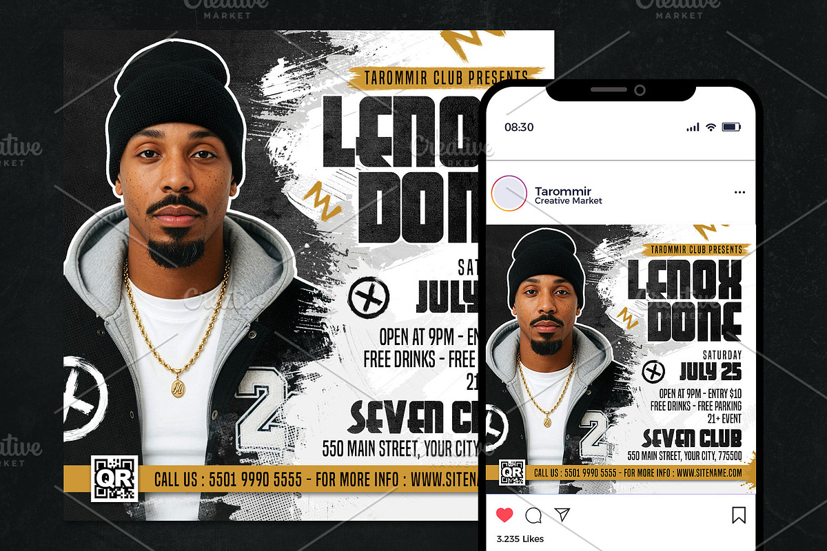 2 Guest Dj Party Flyer Template, a Flyer Template by Tarommir (Photo 5 of 5)