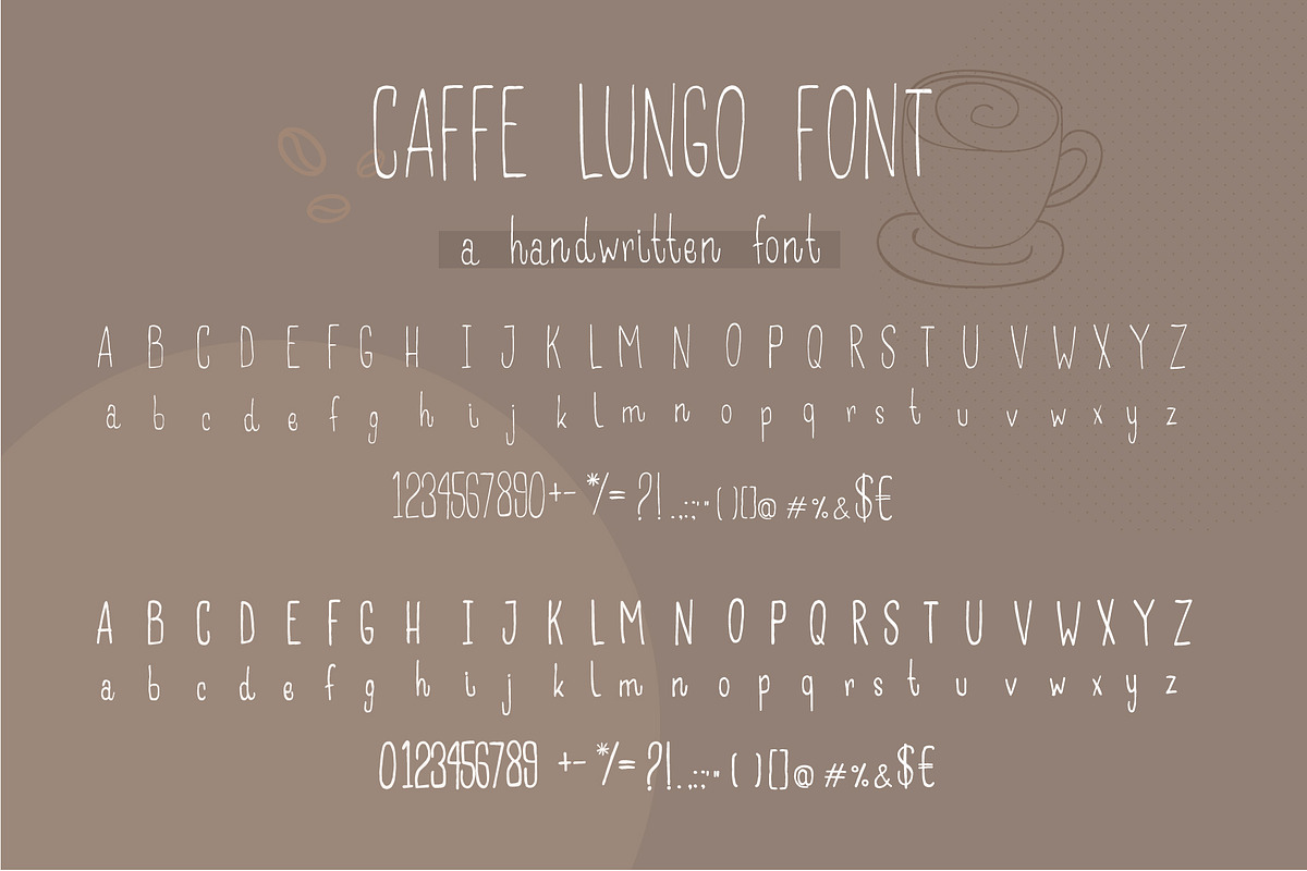 Caffee lungo handwritten font., a Script Font by Irena Matiash shop (Photo 7 of 7)