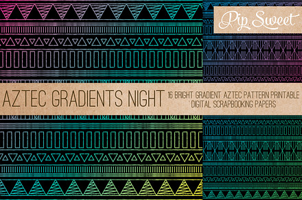 Aztec Gradient Night 16 Patterns