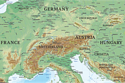 Shaded Relief Map of Europe, an Education Illustration by Cartorical (Thumbnail 7 of 8)