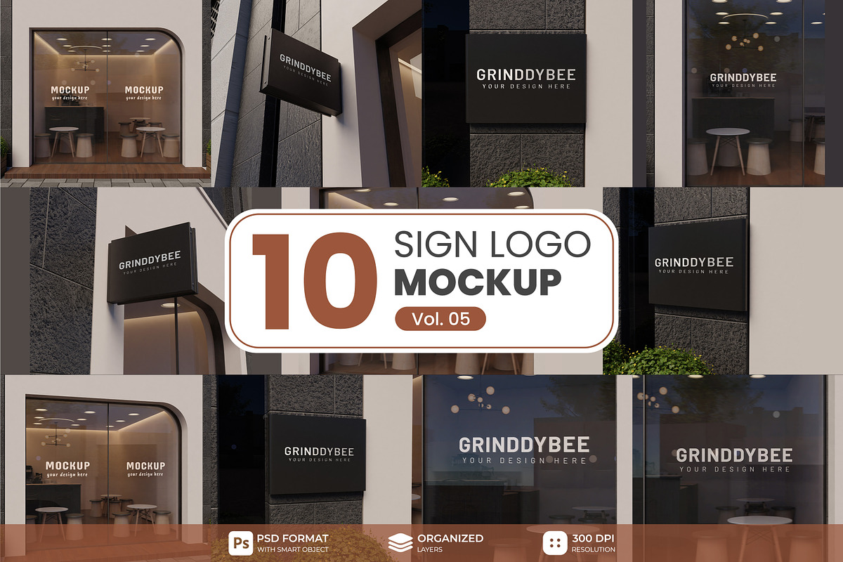 Signage & Storefront logo mockup, an Advertising Mockup by Mockthethics. (Photo 1 of 13)
