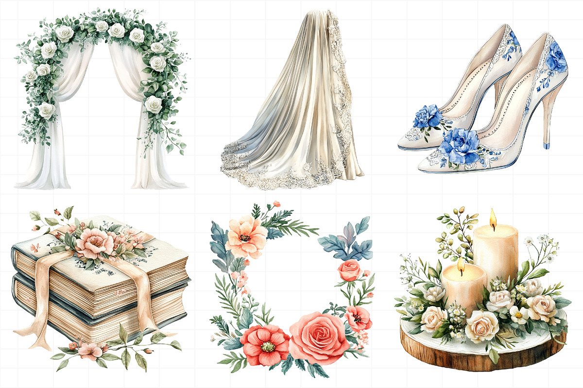 Wedding Watercolor Clipart, an Illustration by Daily.Designs (Photo 5 of 7)