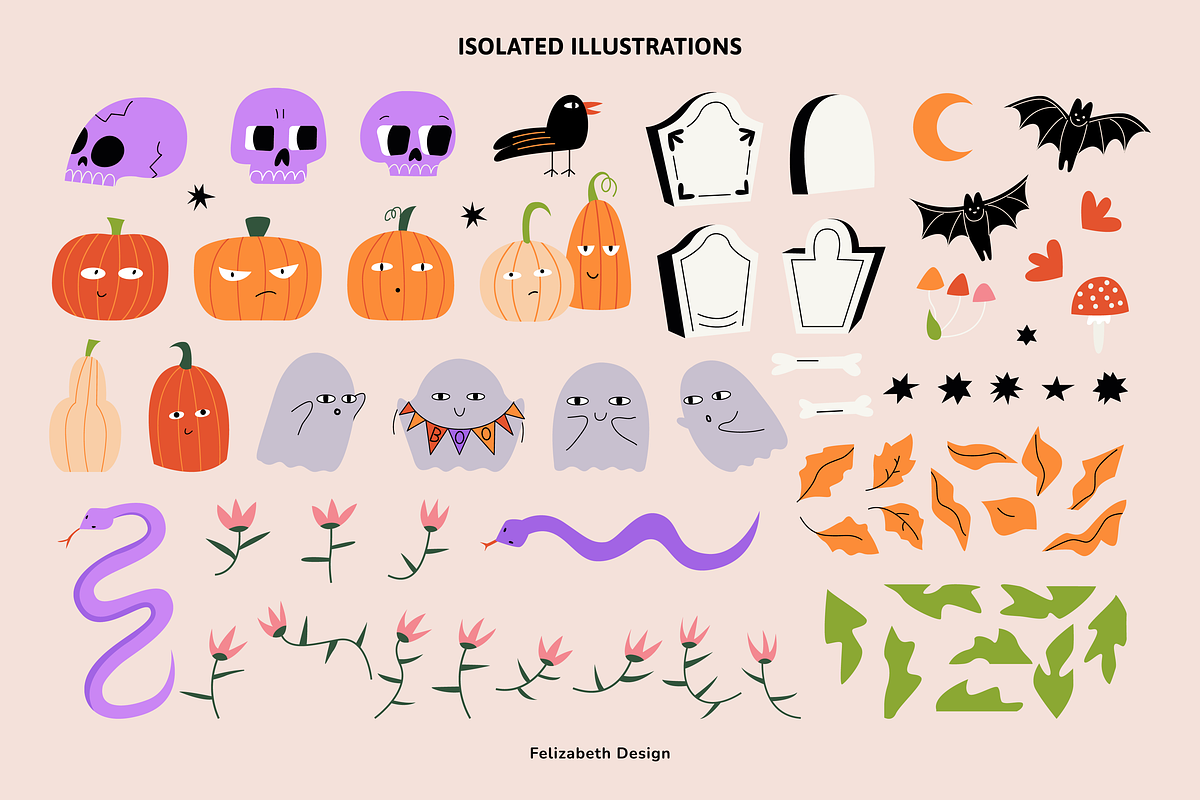 Halloween Illustrations & Patterns, a Seasonal Illustration by Felizabeth Design (Photo 5 of 12)