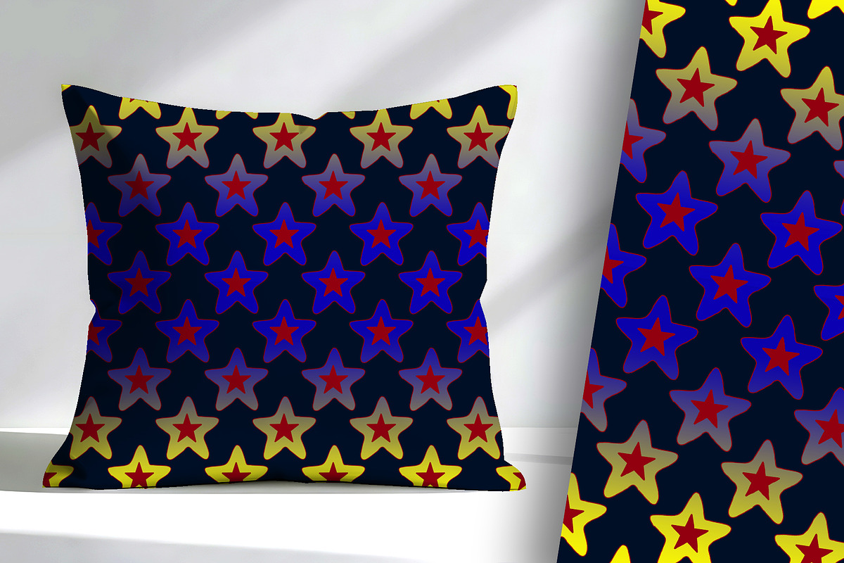 Rad yellow and Purple Stars Seamles, a Pattern Graphic by Sharon Schwalbe (Photo 3 of 5)