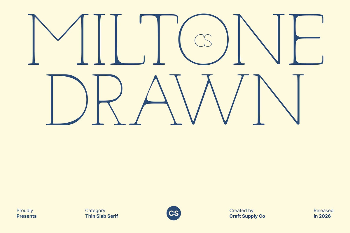 CS Miltone Drawn, a Serif Font by Craft Supply Co. (Photo 1 of 8)