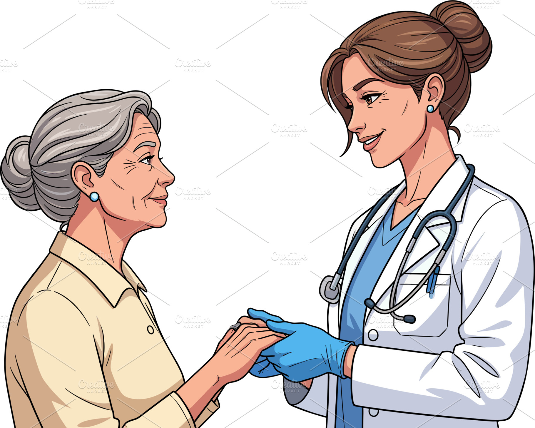 Geriatric Doctor Offering Support, a Health & Medical Photo by angellodeco