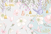 Swans wedding baby shower clipart, an Animal Illustration by RivusArt (Thumbnail 7 of 10)