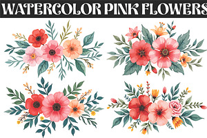 Elegant floral bouquet watercolor, an Illustration by Amazin_art