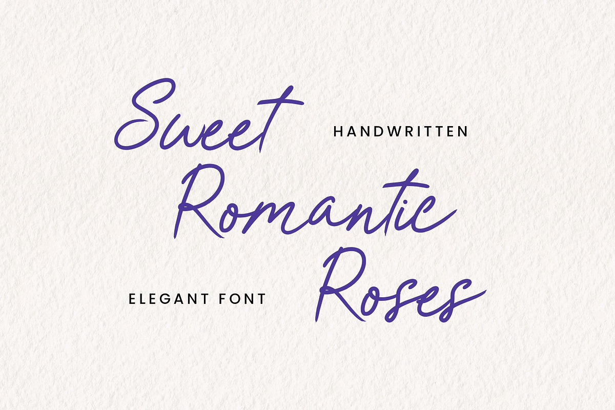 Sweet Romantic Roses Handwritten, a Handwritten Font by UICreative (Photo 1 of 13)