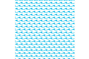 Blue Sea Waves Seamless Pattern