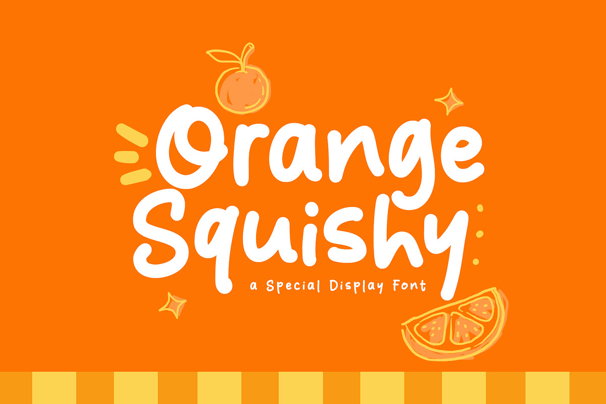 Orange Squishy - A Fun & Cozy Font, a Handwritten Font by khurasan (Photo 1 of 6)