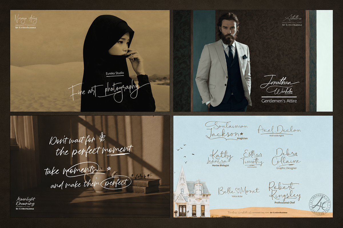 The Aesthetic Swash 12 Font Bundle, a Script Font by Letterhanna Studio (Photo 2 of 10)
