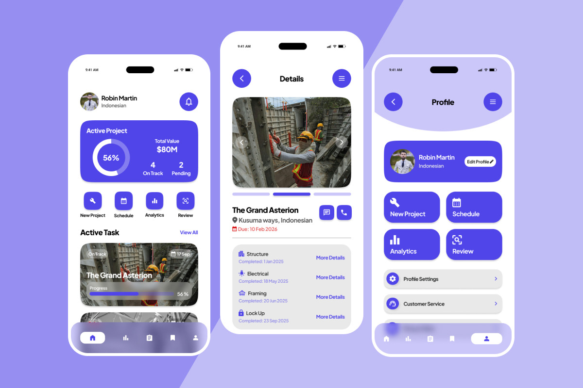Struvalo – Construction App Design, an App Template by productype1 (Photo 4 of 5)