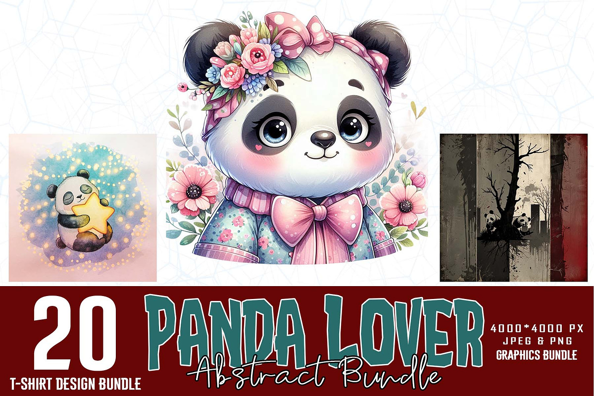 Panda Lover T-shirt Design Bundle, an Object Graphic by Sofia's Fashion (Photo 1 of 3)