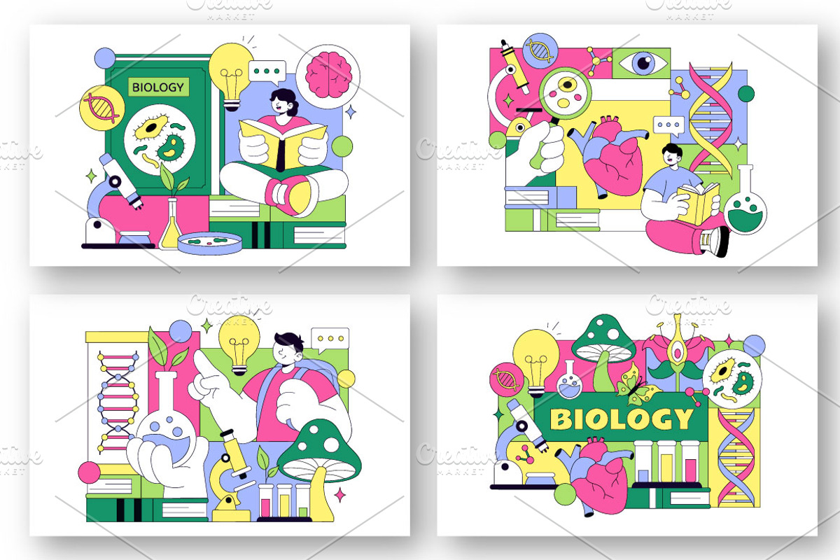 10 Biological Science Illustration, an Object Illustration by denayunebgt (Photo 2 of 4)