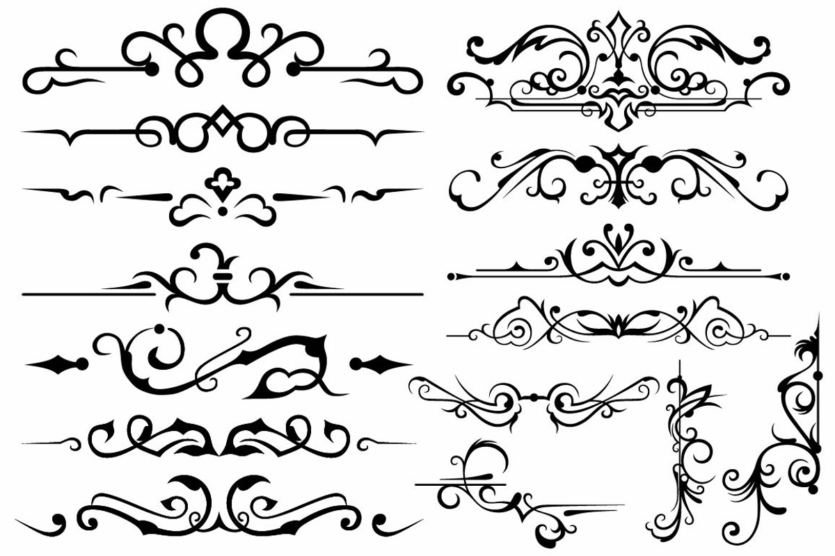 Vector set ornaments 16, a Pattern Graphic by LineworkStock