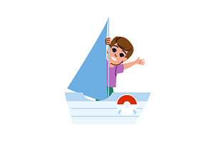 Young sailor holding sail and, a Sport Illustration by pikepicture