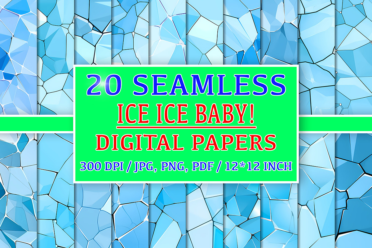 20 Seamless Ice Ice Baby Patterns, a Pattern Graphic by Nordic Design (Photo 1 of 9)
