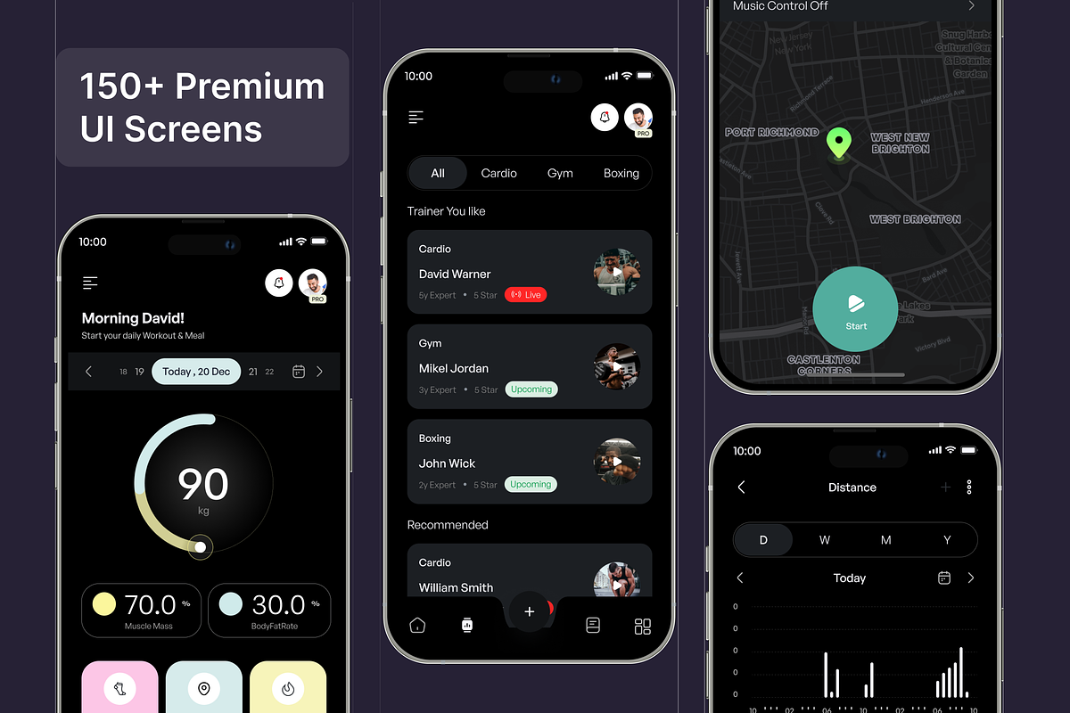 FlexTrack - Fitness App UI Kit, an UI Kit Template by floxui (Photo 5 of 8)