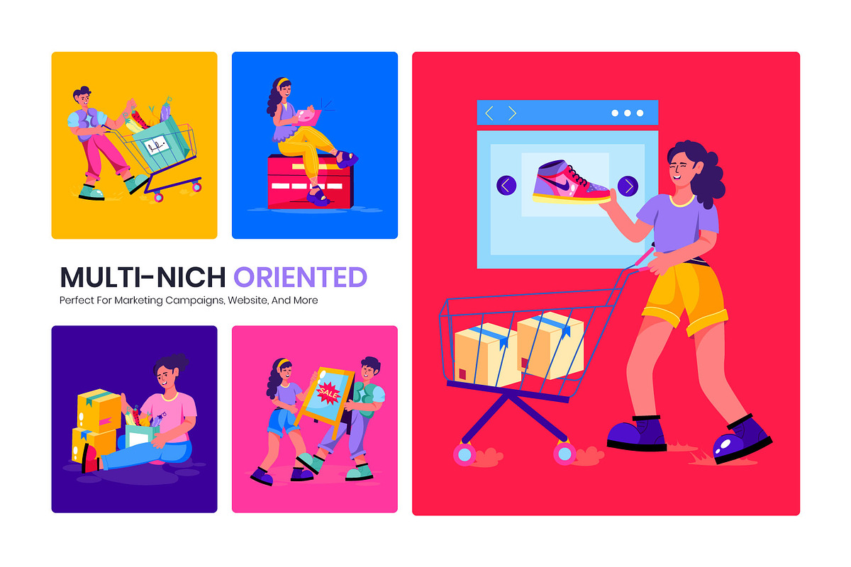 Shopping Illustration Set, a Person Illustration by Prosymbols (Photo 4 of 8)
