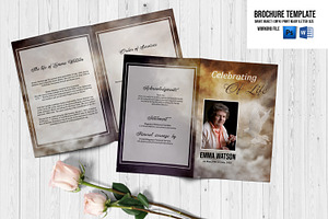 Golden Sky Funeral Program Template