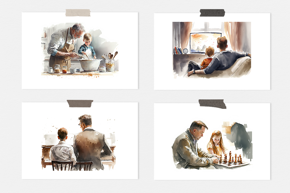 Fathers Day Watercolor Collection, a Person Illustration by artsy-fartsy (Photo 5 of 6)