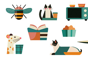 Set of Household Objects, an Illustration by Sybillla